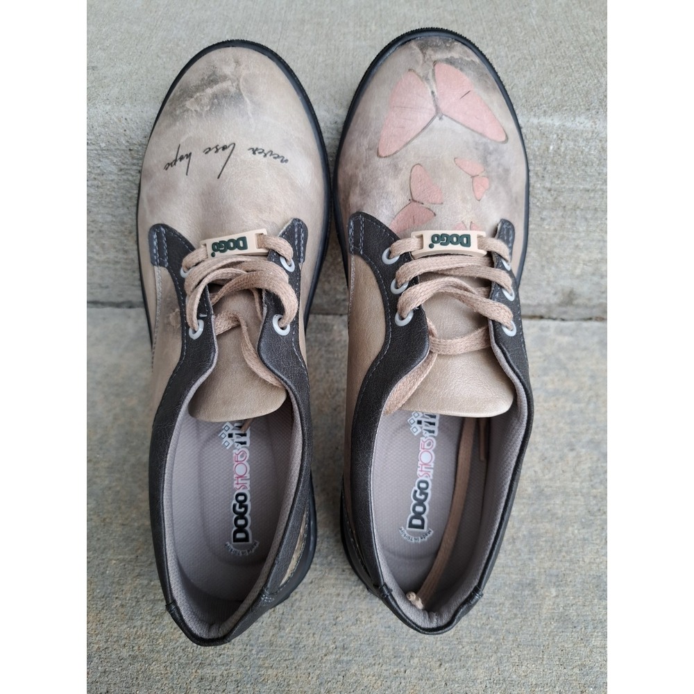 DOGO Never Lose Hope Vegan Leather Sneakers Women's Size 8 EU 39 Beige NEW